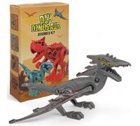 MIJOMA Kit di dinosauri fai da te: costruisci il tuo mini dinosauro, 5 modelli - Carnotaurus, T-Rex e altro ancora, personaggi in plastica mobile, gioco e divertimento per bambini (Pterosaurus)