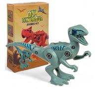 MIJOMA Kit di dinosauri fai da te: costruisci il tuo mini dinosauro, 5 modelli - Carnotaurus, T-Rex e altro ancora, personaggi in plastica mobile, gioco e divertimento per i bambini (Velociraptor)