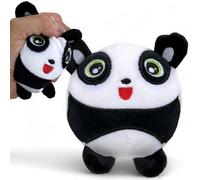 MIJOMA Morbida palla da spremere antistress, in velluto, design Kawaii, giocattolo sensoriale per tutte le età, diametro 10 cm (bianco e nero)