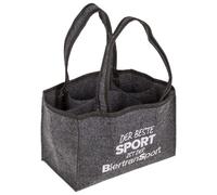 MIJOMA Portabottiglie in feltro, 6 scomparti, robusta borsa da birra per bottiglie da 0,33 l e 0,5 l, borsa da uomo da trasportare, regalo, gite, barbecue, festa del papà, Grigio con ricamo