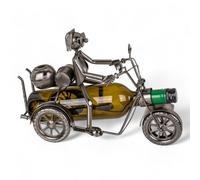 MIJOMA Portabottiglie in metallo stile motociclista: retrò, cafe racer, bobber, chopper, vintage e classico, portabottiglie per motociclisti (moto vintage)