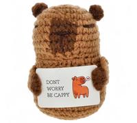 MIJOMA Portafortuna Positive Friends - Personaggi all'uncinetto fatti a mano con messaggi motivanti, ideale come pensierino compagno di viaggio mutmacher (Capybara - Don't Worry)
