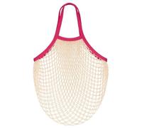 MIJOMA Rete per la spesa, 40 x 60 cm, 100% cotone, riutilizzabile, borsa a rete per frutta e verdura, borsa per la spesa sostenibile, portata fino a 15 kg, per spiaggia e mercato, Naturfarben - Pink