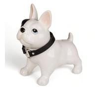 MIJOMA Salvadanaio in ceramica con serratura e chiave, design carino per bambini e adulti, ideale come confezione regalo per denaro e per la sicurezza dei soldi (bulldog francese)