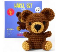 MIJOMA Set all'uncinetto con animali per principianti ed esperti, kit fai da te Amigurumi all'uncinetto con istruzioni, lana, aghi e accessori, pacchetto all'uncinetto per bambini e adulti (5,5 x 8,5