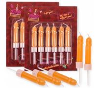 MIJOMA Set di 12 candele per pene - divertenti candele di compleanno con supporto in plastica - divertenti candele per torte per compleanno, JGA & Party - candele divertenti come articolo scherzo e