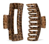 MIJOMA Set di 2 fermagli per capelli con motivo leopardato, grandi clip per capelli, 10 x 5 cm, per donne e ragazze, eleganti accessori per capelli per una presa salda nella vita quotidiana e nel