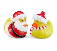 MIJOMA Set di 2 giocattoli per vasca da bagno, dipinti a mano e senza lattice, perfetti per feste, compleanni, Natale, baby shower e molto altro ancora: ottima decorazione da bagno, altezza 8 cm