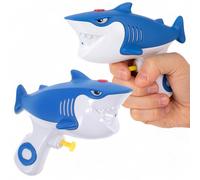 MIJOMA Set di 2 pistole a spruzzo ad acqua, design squalo, 12 cm, giocattolo per acqua, estate, piscina, spiaggia, bambini, pistola ad acqua