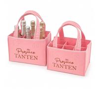 MIJOMA Set di 2 portabottiglie in feltro, per 6 bottiglie ciascuna, eleganti borse per bevande, picnic, feste e serate di ragazze, Colore: rosa., ca. B 22,5 cm x H 15 cm x T 14 cm, moderno, alla moda