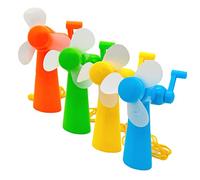 MIJOMA Set di 4 mini ventilatori da viaggio con manovella, raffreddamento da viaggio senza batteria