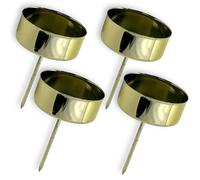 MIJOMA Set di 4 portacandele in metallo, per corona dell'Avvento, con spine lunghe 5 cm, diametro 40 mm, per Natale, matrimoni e anniversari (oro)