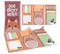 MIJOMA Set di 6 foglietti adesivi Sticky Notes con diversi formati, perfetto per scuola, ufficio e uso quotidiano, design colorato (cani)