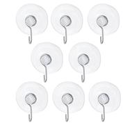 MIJOMA Set di 8 ganci a ventosa, trasparenti, riutilizzabili, senza fori, ideali per finestre, cucina, bagno, catene luminose e decorazioni