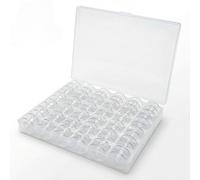 MIJOMA Set di bobine per macchine da cucire, 36 pezzi, bobine trasparenti con scatola per bobine, compatibili con le comuni macchine da cucire, contenitore per accessori da cucito, robusto e