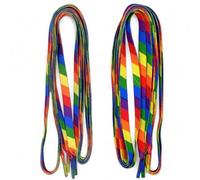MIJOMA Set di lacci unisex arcobaleno - 2 paia - 140 cm di lunghezza - dichiarazione colorata per l'estate - Pride e LGBTQIA+, arcobaleno, 140