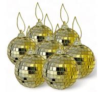 MIJOMA Set di palline a specchio da appendere: palla da discoteca, palline di Natale e decorazione per la casa, decorazioni natalizie e feste per un'atmosfera elegante (6 cm - 8 pezzi, oro)
