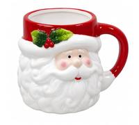 MIJOMA Tazza di Natale - Incantevole tazza in ceramica con design 3D natalizio, perfetta per bevande calde e fredde, 300 ml, tazza da tè e decorazione della cucina (Santa Klaus)