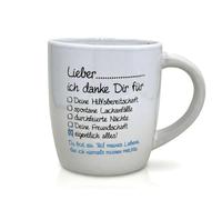 MIJOMA Tazza di ringraziamento da personalizzare - Regalo per le persone preferite - Stampata con amore - da riempire e regalare (caro ... grazie per)