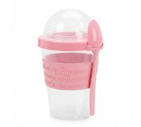 MIJOMA Tazza per yogurt To Go 600 ml con cucchiaio e scomparto separatore - tazza per la colazione con coperchio a vite - senza BPA & a tenuta stagna - ideale per muesli snack, ufficio, scuola in