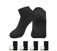 MIJOYDUO 20 paia di calzini a compressione usa e getta in puro cotone per escursioni, sport all'aria aperta, viaggi d'affari, viaggi, morbidi, comodi e convenienti. Taglio basso nero, nero, taglia