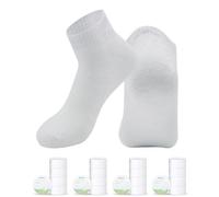 MIJOYDUO Calzini monouso in puro cotone compresso per escursioni, sport all'aria aperta, viaggi d'affari, viaggi, morbidi, Cavigliera bianca, 4