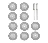 MiJunHD 10 dischi da taglio diamantati da 18 mm e 2 pezzi da 3 mm, mini lama per sega circolare (senza fori) per metallo, piastrelle, legno, vetro, marmo, plastica, giada