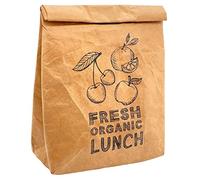 MIK funshopping Borsa per il pranzo, marrone, isolata dal freddo o al caldo, borsa termica con chiusura in , borsa termica (Fresh Organic Lunch)
