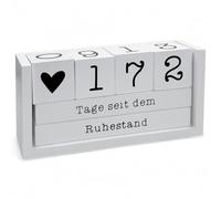 MIK funshopping Calendario con conto alla rovescia in legno, cubo annuale con barra a tema, numerabile 432 giorni, matrimonio, compleanno, esame, vacanze, versatile (bianco XL)