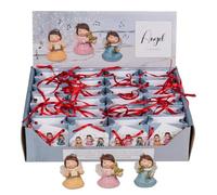 MIK funshopping Piccolo angelo custode in set di sacchetti - 24 pezzi portafortuna celesti, colori assortiti nel display. adorabili, angeli dipinti a mano in formato mini (oro-rosa-blu)