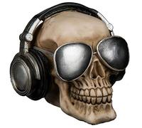 MIK Funshopping - Salvadanaio a forma di teschio, con cuffie e occhiali da sole