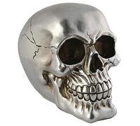MIK Funshopping - Salvadanaio a forma di teschio (teschio metallico argento opaco)