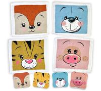 MIK funshopping Set di panni magici per la magia, regalo per bambini Tombola (set di 4 facce di animali)