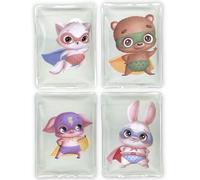 MIK funshopping Set di scaldamani riutilizzabili, per giornate fredde e in viaggio, con fantastici motivi (set di 4 animali supereroi)