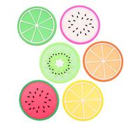 MIK Funshopping - Sottobicchiere rotondo per bevande, frutta tropicale, diametro 9 cm, 6 pezzi