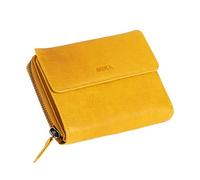MIKA 42172 - Portafoglio da donna in formato verticale, 9 scomparti per carte di credito, 5 scomparti per banconote e 2 scomparti per monete, colore: giallo, ca. 13 x 10 x 2,5 cm