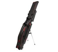 Mikado - Borsa per canna da pesca con 3 scomparti rigidi con supporto, Nero , 140cm / 3 Fächer / UWD-06-140-3-GY, Pratico