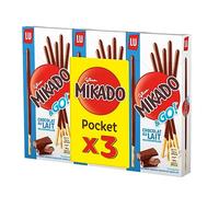 Mikado Cioccolato al Latte, Bastonicino Sottile e Croccante, Ricoperto di Gustoso Cioccolato al Latte, Pratico da mangiare e adatto per ogni occasione, 3x39g (3 Confezioni da 39g)