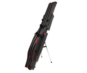 Mikado - Custodia rigida per canna da pesca a 3 scomparti, con supporto, nero, 160 cm, 3 Fächer/UWD-06-160-3-GY, classico