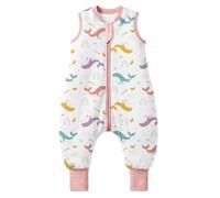 MIKAFEN Sacco Nanna con Gambe per Bambini 2,5 Tog,con Piedini,4-5 anni | 100% Cotone, Invernale, Cerniera Bidirezionale Sicura, Senza Maniche,Lavabile In Lavatrice, Balena arcobaleno