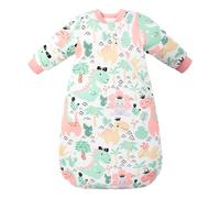 MIKAFEN Sacco nanna invernale per bambini 3,5 tog con maniche rimovibili, 100% cotone sacco a pelo con braccia,Regina dei dinosauri 14-24 mesi