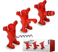 Mikamax Happy Men Set - Apribottiglie - Tappo per vino - Cavatappi - Altezza 8 cm