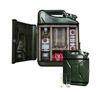 mikamax - Jerrycan Mix Drink Bar 20L - Tanica Whisky Set - Jerrycan Bar Whiskey - Tanica Bar Ferro - 20 Litri - con Due Bicchieri Long Drink - 46.5 x 34.5 x 14