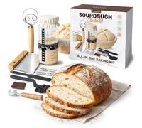 MikaMax Kit Pasta Madre 10 Pezzi - Cestino Rotondo per Lievitazione - Accessori Completi per Pane Fatto in Casa - Set Base per Principianti e Appassionati