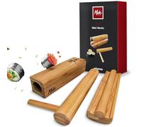 mikamax Maki Master - Kit in Bamboo per Preparare Maki e Sushi in Casa - Set Completo con Rullo per Roll