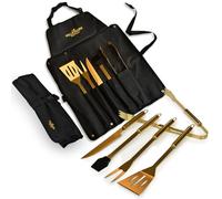 mikamax - Millionaire BBQ Tools - Set Grill 5 Pezzi - Set di Strumenti per Barbecue - Set di Utensili per Barbecue - Accessori per Grigliare BBQ - per Chef, Campeggio, Cucina, Feste