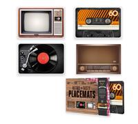 mikamax - Retro Place Mats - set of 4 - Placemat - Multicolor - Polypropylene