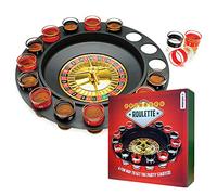 mikamax - Roulette Drink Game - Plastica Dura - Rosso e Nero - Gioco da Casinò - con Bicchieri