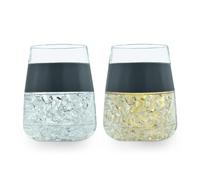 mikamax Set di 2 bicchieri refrigeranti per vino, con borsa frigo, per vino, cocktail e bevande analcoliche, ideali per l'estate e in viaggio