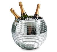 MikaMax Silver Disco Ball - Secchiello per ghiaccio per bevande, XL, 11 litri, per feste, contenitore per ghiaccio e refrigeratore, 27,5 cm